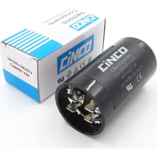 324-388uF CD60 Air Compressor Washing Machine Start Capacitor 110V 125V 165V 324-388 mfd uf mf Compressor 110VAC 125VAC