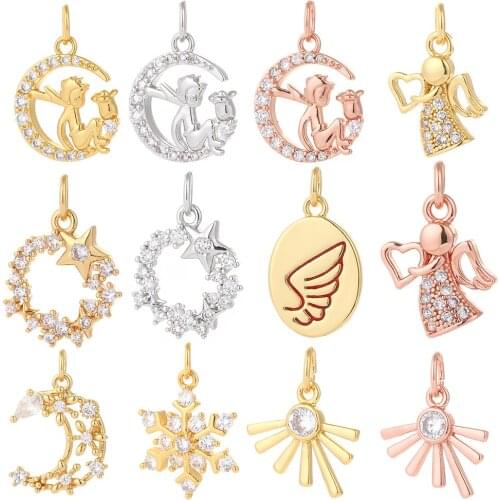 Moon Jewelry Charms for Jewelry Making Sun Star Cute Charm Pendant Charms for Earrings Necklace Bracelet Make Gold Copper