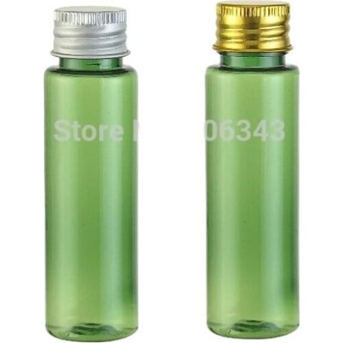 30ml green plastic PET bottle ,toilet water bottle,lotion bottle with silver/gold aluminum lid