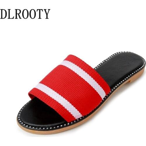Women Slippers Sandals Flip Flops 2018 New Summer Fashion Breathable Non-slip Shoes Woman Slides Colorful Striped Casual Female