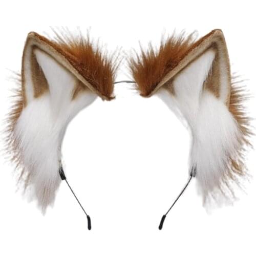 Womens Lolita Plush Hair Ornaments Animal Cat Ears Hair Accessories Halloween Party Hair Hoops Anime Cosplay Fancy Props