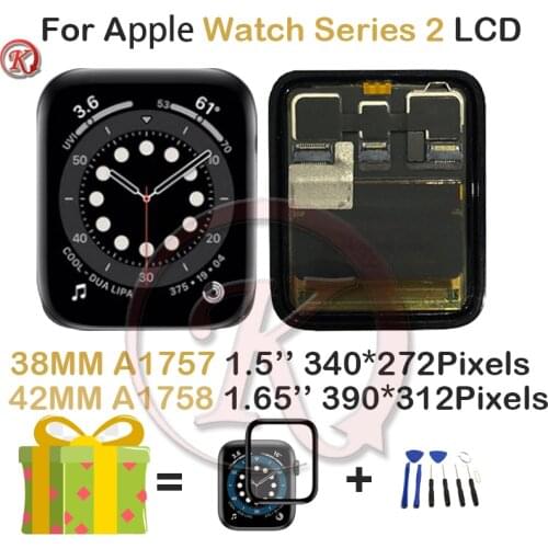 Used For Apple Watch Series 2 LCD Display Touch Screen Digitizer Series2 S2 38mm A1757 42mm A1758 Pantalla Tempered Glass+Tools