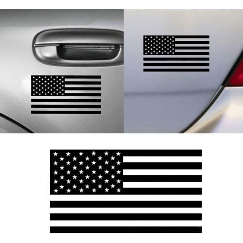 1pcs American USA Flag Vinyl Car Auto Decal Sticker white Black sticker and striped car R2L3