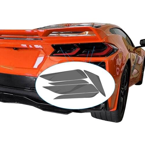 10pcs Smoked Vinyl Overlay Tail Light Blackout Covers Kit Car Stickers for Corvette C8