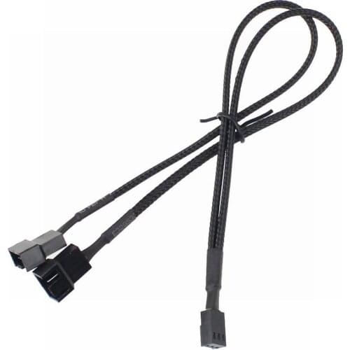 10Pcs 3Pin PWM To Dual PWM Computer Case Fan Power Sleeved Y-Splitter Adapter Cable Wire 11.81 Inches