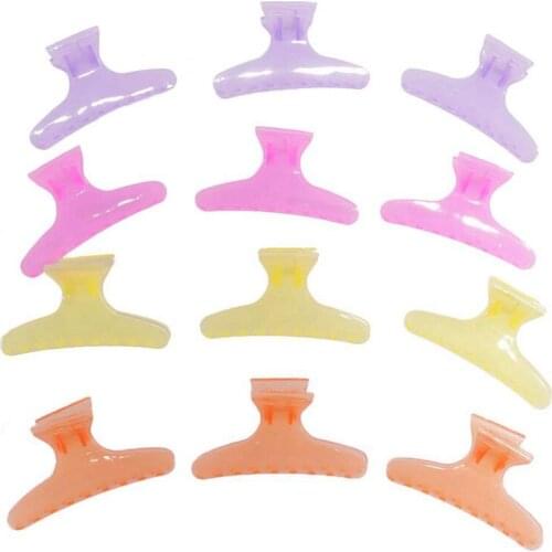 12 pcs Butterfly Salon Hairdressing Hair Clip Color Perm Sectioning Clips Handles