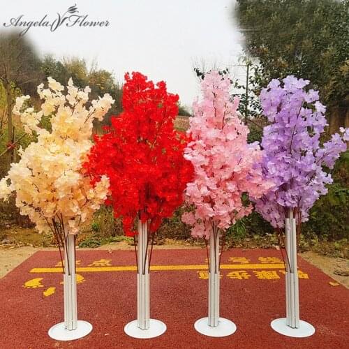 150 CM Artificial Cherry Blossoms Flower Stand Party Wedding Decor Road Lead Cherry Flower Arch Stand Frame Ceremony Props 1 Set