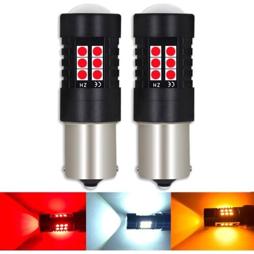 2Pcs 1156 BA15S P21W LED BAU15S PY21W BAY15D LED Bulb 1157 P21/5W R5W 21 3030SMD Auto Lamp Bulbs Car LED Light Amber White Red