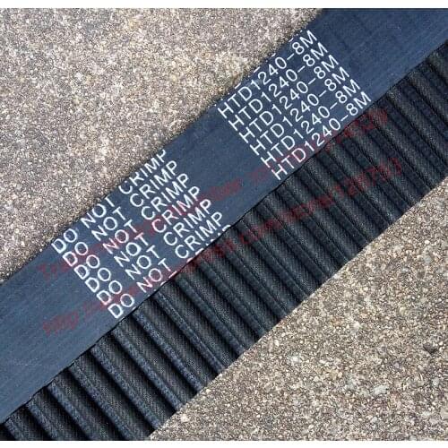 5pcs 1240-HTD 8M-25 Timing belt length 1240mm width 25mm pitch 8mm teeth 155 Rubber HTD8M STD S8M Timing belts freeshipping
