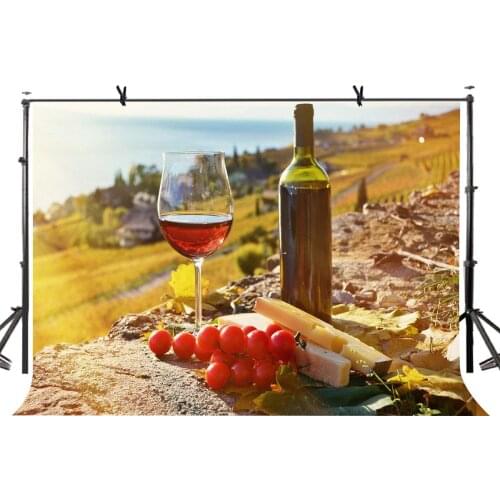 7x5ft Grape Wine Backdrop Sunshine Grape Wine Goblet Photography Background and Studio Photography Backdrop Props