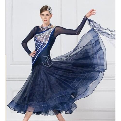 Custom ballroom dress lycra girls ballroom waltz dresses viennese waltz dress competition American smooth dress
