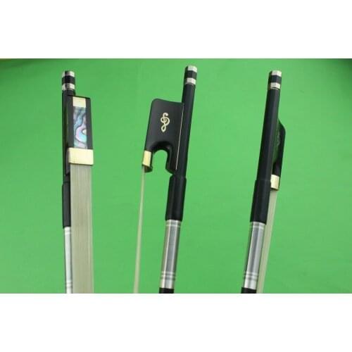 Free Shipping New PRO black 4/4 full szie Carbon fiber cello bow ebony frog