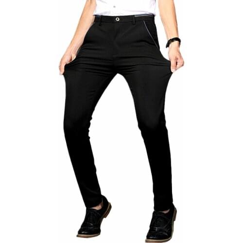 Black Luxury Men Trousers Thick Section Large Size Pants Mens Middle-Aged and Elderly Male Pant Navy Blue 28-38