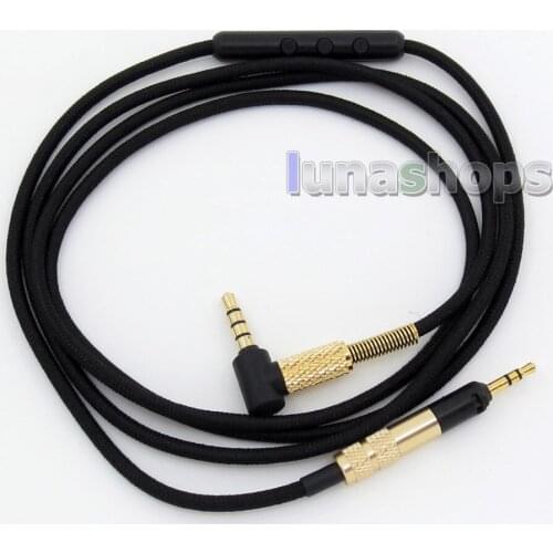 Black ZLL Mic Remote Headphone Cable For Sennheiser HD595 HD598 HD558 HD518 Headset