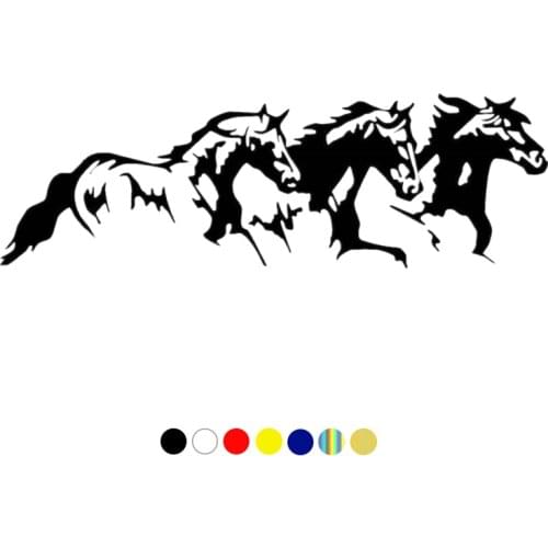 CS-1563# running horses funny car sticker waterproof self-adhesive vinyl decal for auto car stickers styling