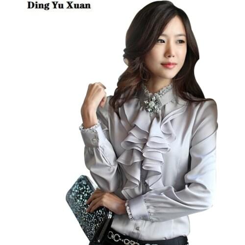 Ding Yu Xuan Womens Satin Shirts