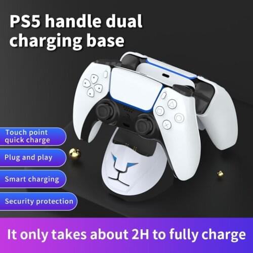 Dual Fast Charger for PS5 Wireless Controller Cute Charging Cradle Base Station for Sony PlayStation5 Handle Gamepad