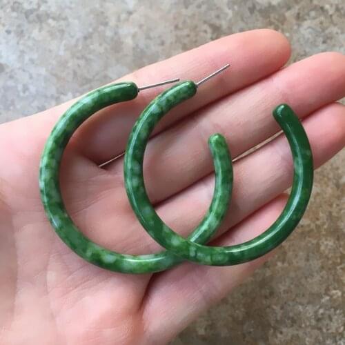 UJBOX Exclusive Red Pink Green Synthetic Stone Earrings for Women Light Amazing Wedding Party Vacation Accessories Gift