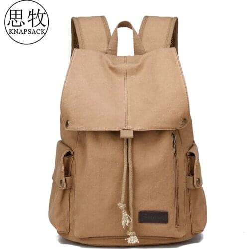 Canvas fashion trend Korean version high school students backpack backpack male travel computer backpack