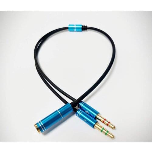 Headset Splitter Cable, Jack 3.5mm Female to 2 Male Y Splitter Audio Adapter with Separate Microphone and Headphone Connector