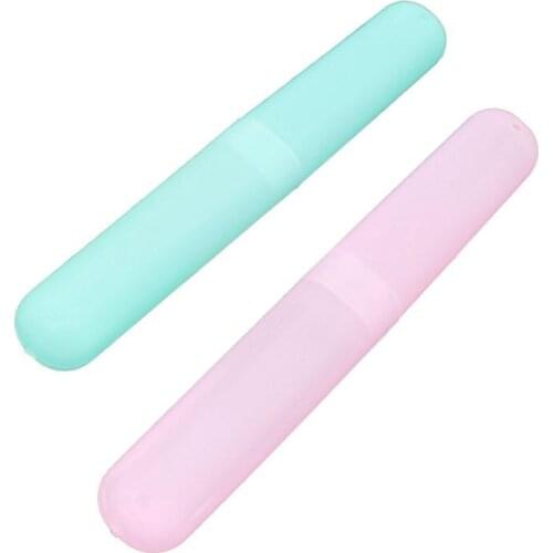Candy Color Plastic Toothbrush Case Transparent Portable Storage Box Container