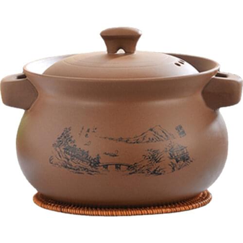 Chinese Small Casserole Health Pot Old Fashioned Purple Clay Unglazed Casserole with Lid for Gas Stove Cazuela Cookware ZY50SG