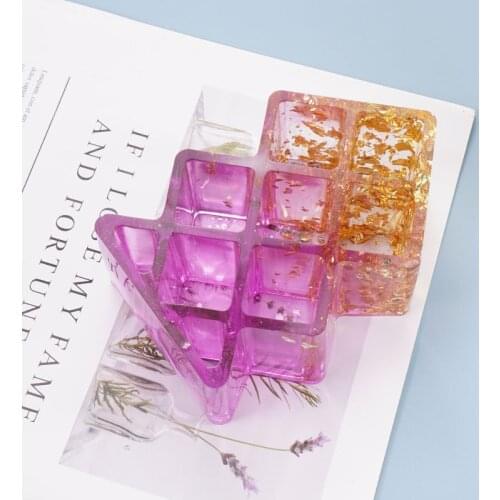 Square Seven Grids Silicone Mold Decoration Storage Box For Lipstick Crystal Epoxy Mould Jewelry Storage DIY Making Soap Mold