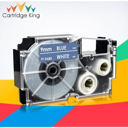 Printer Ribbon XR-9ABU White on Blue 9mm Tape Compatible for Casio KL60 KL100 KL120 KL750 KL780 KL820 KL7000 KL-7200 LabelMaker