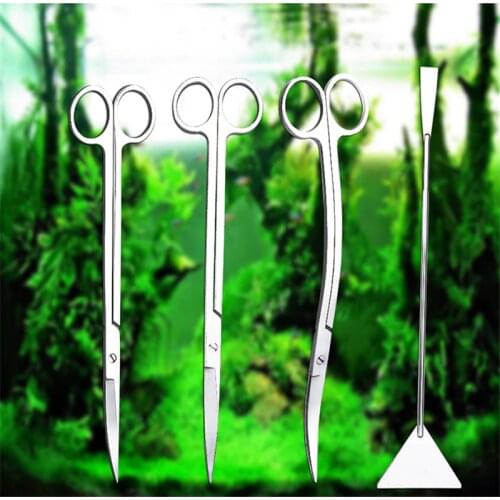 Stainless Steel Clipper Cutter Long Wave Water Grass Scissor Kit Tool Aquatic Plant Aquarium Scissor Pet Supplies