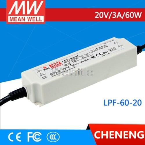 MEAN WELL original LPF-60-20 20V 3A meanwell LPF-60 20V 60W Single Output LED Switching Power Supply