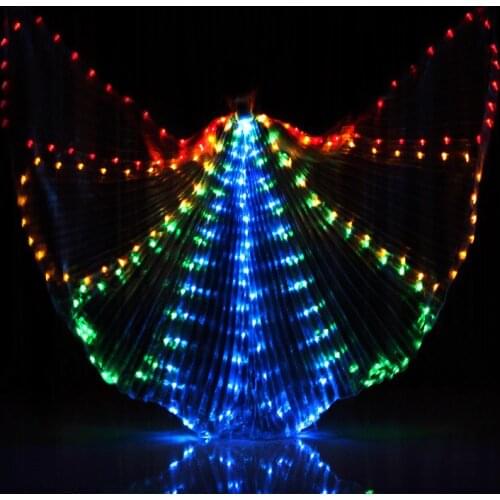Flashing LED Belly Dance Angel Isis Wings Butterfly Wings Stage Performance Props Shining Led Wings 360 Degrees