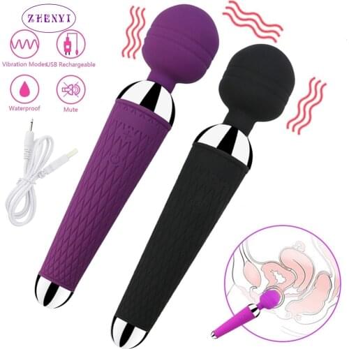 Multiple Frequency Powerful Vibrators USB Chaege AV Magic Wand G-Spot Anal Massager Adult Sex Toys For Women Female Gay Dildo