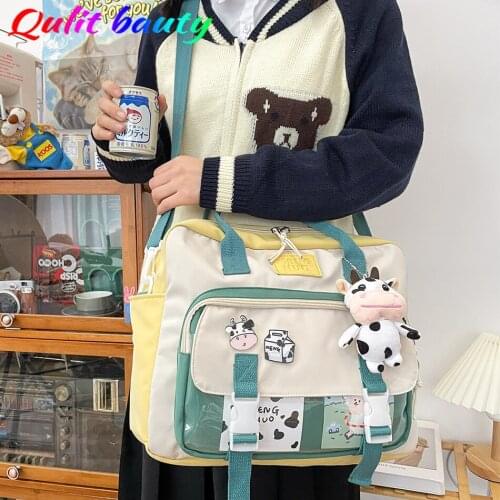 Fashion Girl Horizontal Backpack Multifunctional Ladies Waterproof Nylon SchoolBag Backpacks for School Teenagers Girls Mochila