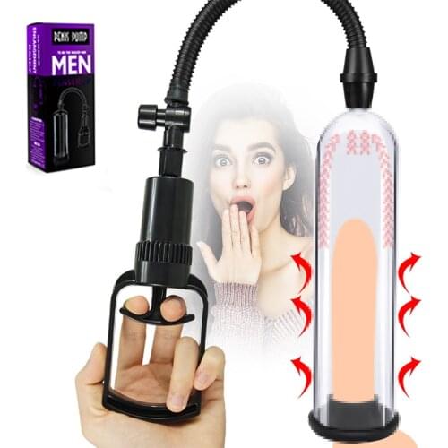 Male Penis Pump Vacuum Manual Penise Enlargement Erection Extender Masturbators Adult Games Sex Toys For Men Sex Shop Products