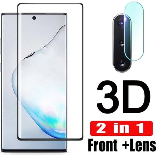 2 In 1 on For Samsung Galaxy Note 10 Pro Camera Lens Film 3D Screen Protector Protective Tempered Glass for Galaxy SM Note10 Pro