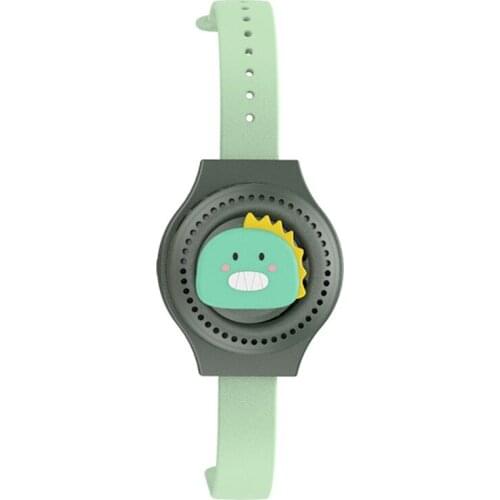 Portable Wearable Fan BLue Devil/Pink Rabbit/Brown Bear/Green Dinosaur 4 Modelings Childrens Watch Fan Rechargeable