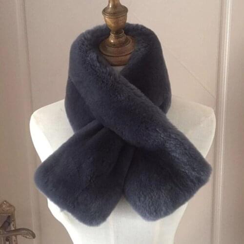 Scarf Warm Winter Women 100% Natural Rex Rabbit Fur Thicken Neckerchief Soft Plush Women New-Arrival Muffler Shawl