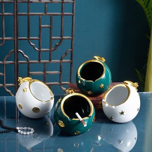 Nordic Household Ceramic Ashtray Accessories Home Livingroom Desktop Adornments Crafts Store Hotel Club Furnishing Decoration