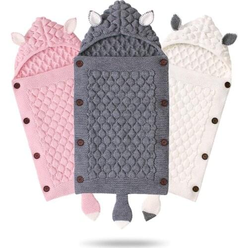 New Designed Baby Sleeping bag Knitting Envelope Sleeping Bag For Stroller Newborn Stroller Bunting Bag