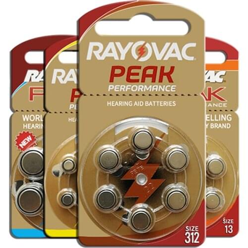 RAYOVAC PEAK A312 A13 A10 A675 Extra Advanced Mercury Free Hearing Aid Batteries (60 pieces)Zinc Air batteries for 312a