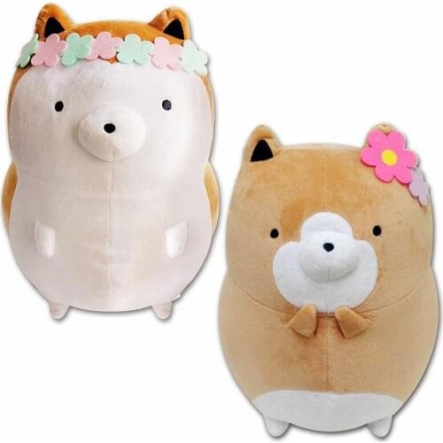 Japan Atamoto Tarushiba Shiba Inu Cute Dog Spring Series With Flower Big Plush Plushie Stuffed Pillow Doll Toy Kids Gifts 32cm