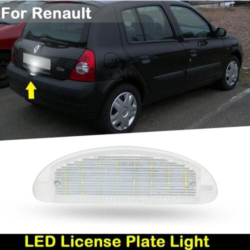 For Renault Clio 2 Twingo 1 Car Rear White LED license plate light number plate lamp