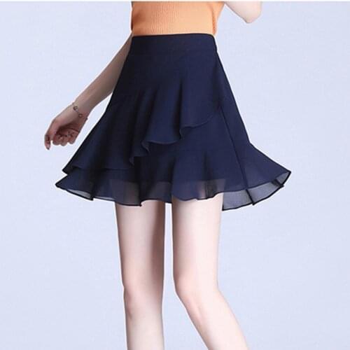 Womens Fashion Skirt High Waist Vintage Retr Pleated Mini Chiffon Skirt Paddy Waist Casual Tennis Skirt Woman Short Skirt
