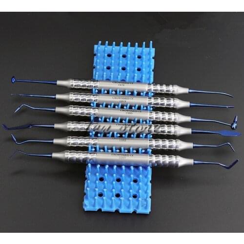 Imported quality 1pcs dental instrument composite resin spatula filler titanium plated head filling thick handle set dental rest