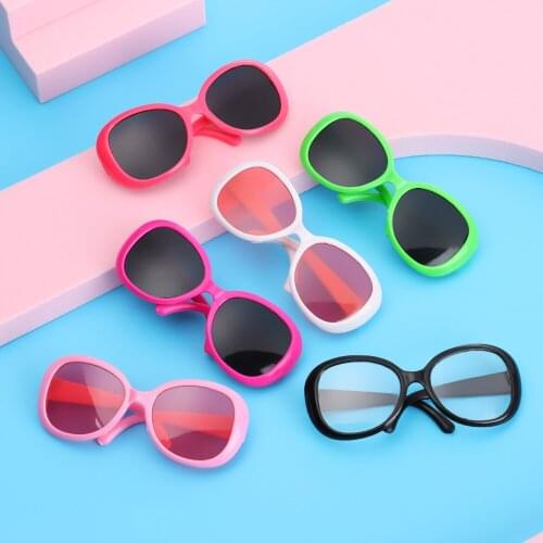 1PC 8.8cm Fashion Doll Round Glasses Plastic Cute Doll Sunglasses fit 18 inch Girls Doll/43cm Baby Doll Accessories Gifts
