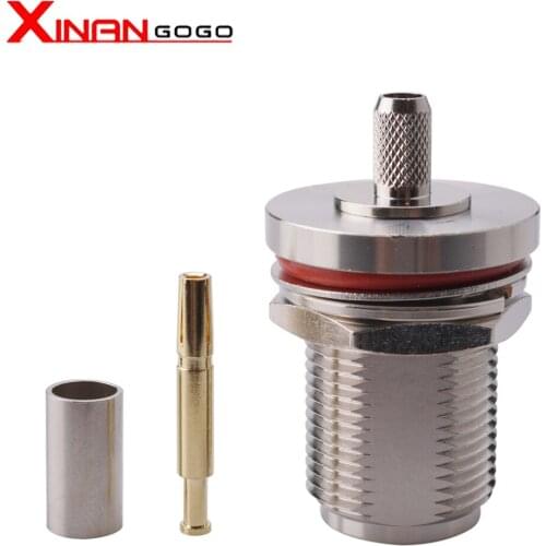 1pcs N Female bulkhead crimp For RG58 RG142 LMR195 RG400 cable N Type RF Adapter Connector