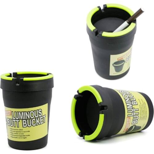 1PCS Plastic Ashtray Fluorescent Ash Tray Car Smoke Cup Cenicero Cendrier Pipe Tobacco Cigarette Smoking Smoke Accessories