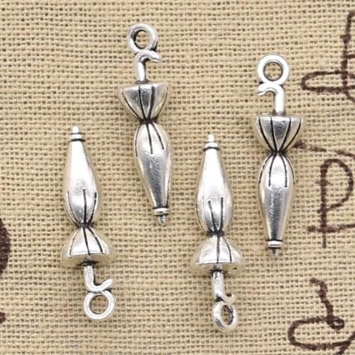 15pcs Charms Umbrella 7x27mm Antique Silver Color Plated Pendants Making DIY Handmade Tibetan Silver Color Jewelry