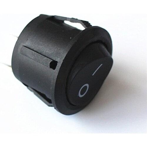 JOYING LIANG KCD5 Round Black 2 Foot ON-OFF 10A 125V AC (6A 250V AC) Rocker Switch 23mm Diameter 2PCS