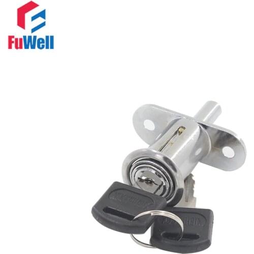2pcs Silver Tone Cylinder Plunger Lock 19mm Dia. for Drawer Cabinet Sliding Door with Keyed Alike Keyed Different Keys